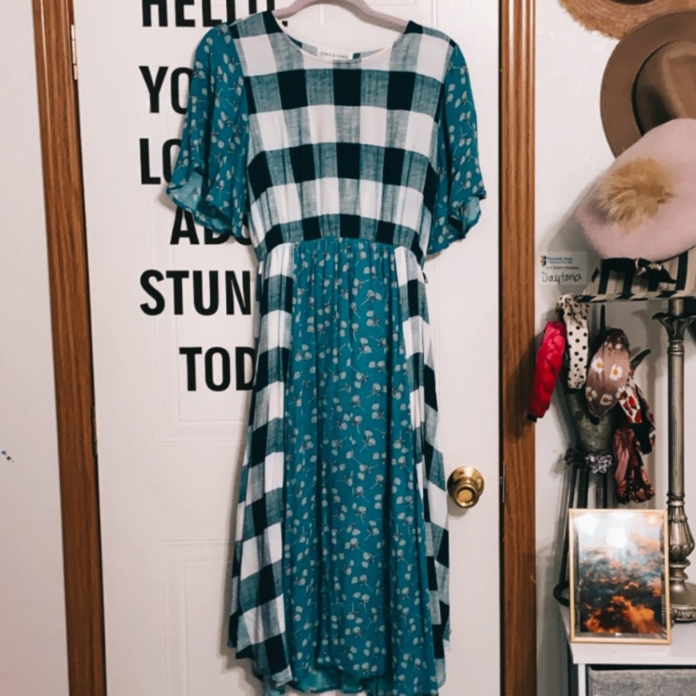 blue midi dress